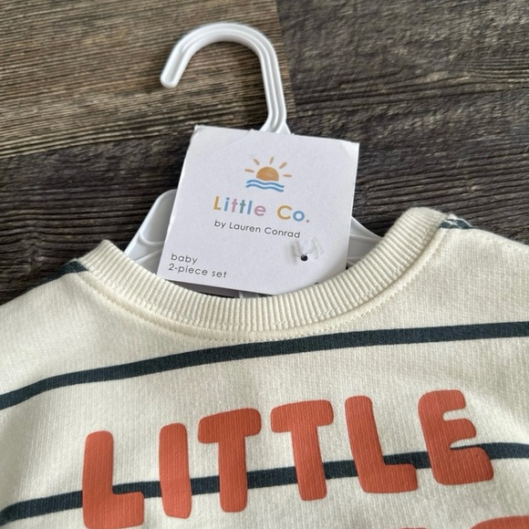 Little Co. Cream and Black Striped Kids Leggings - Picture 2 of 3